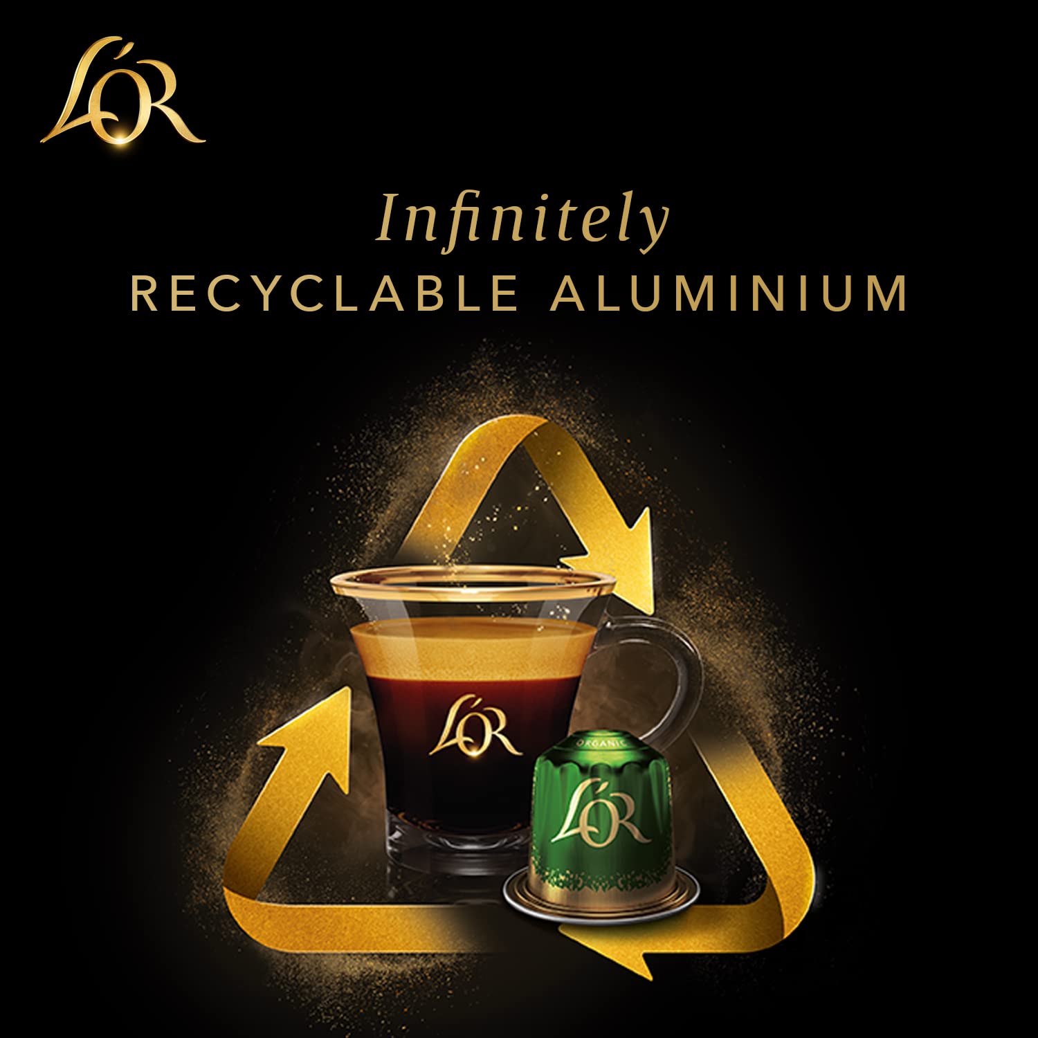 L'OR BARISTA Double Splendente XXL Aluminium Coffee Capsules (50 Pods) Intensity 7 for L'OR BARISTA Machines