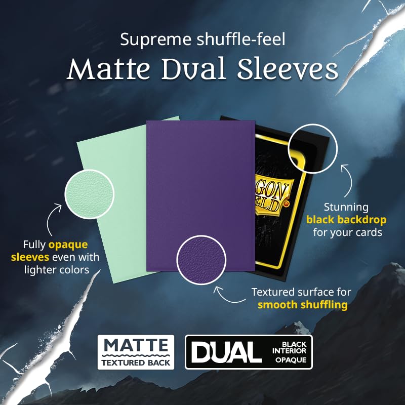 Dragon Shield Dual Matte Sleeves - Clear Front with Textured Matte Back for Card Protection 7