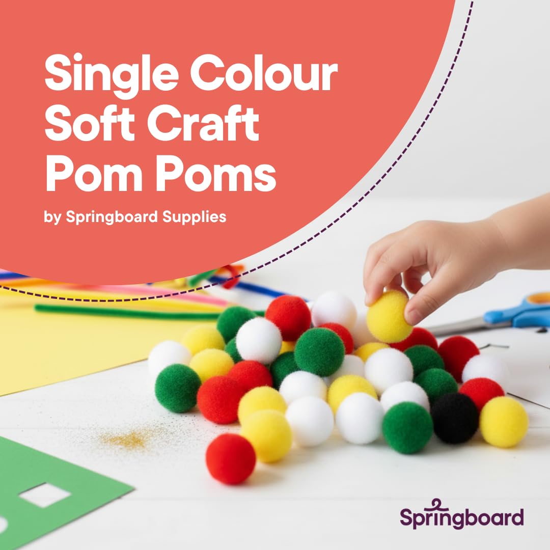 Springboard Supplies Red Pom Poms Pack of 80 | Plush Material | Fine Motor Skill Development 2