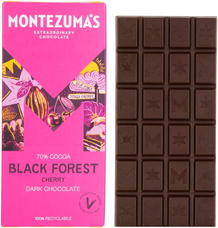 Montezuma's - Black Forest 70% Cocoa Dark Chocolate with Cherry 90g Bar