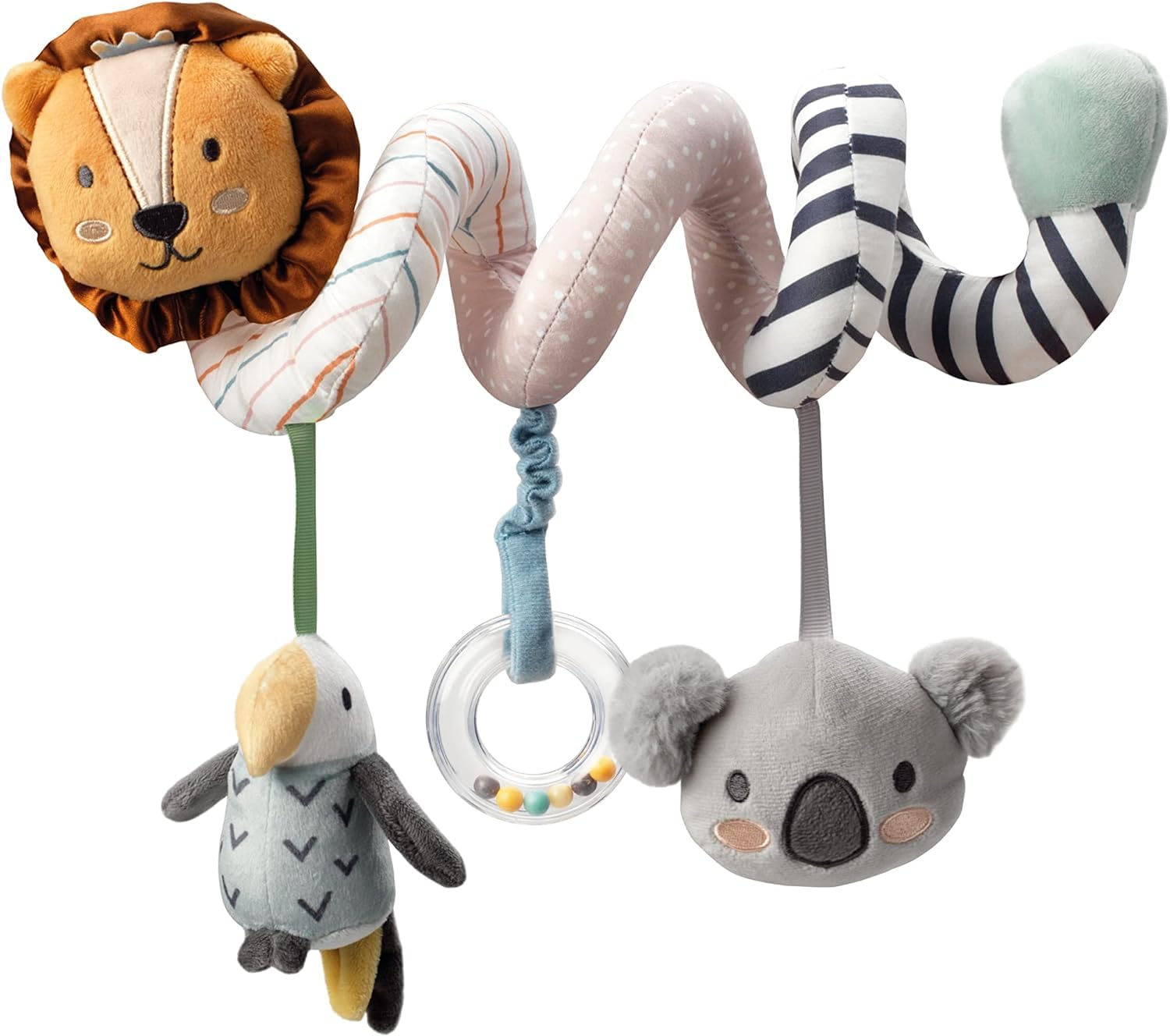 Nuby Animal Adventures Activity Spiral - Sensory Pram Toy for Babies 0-3 Years