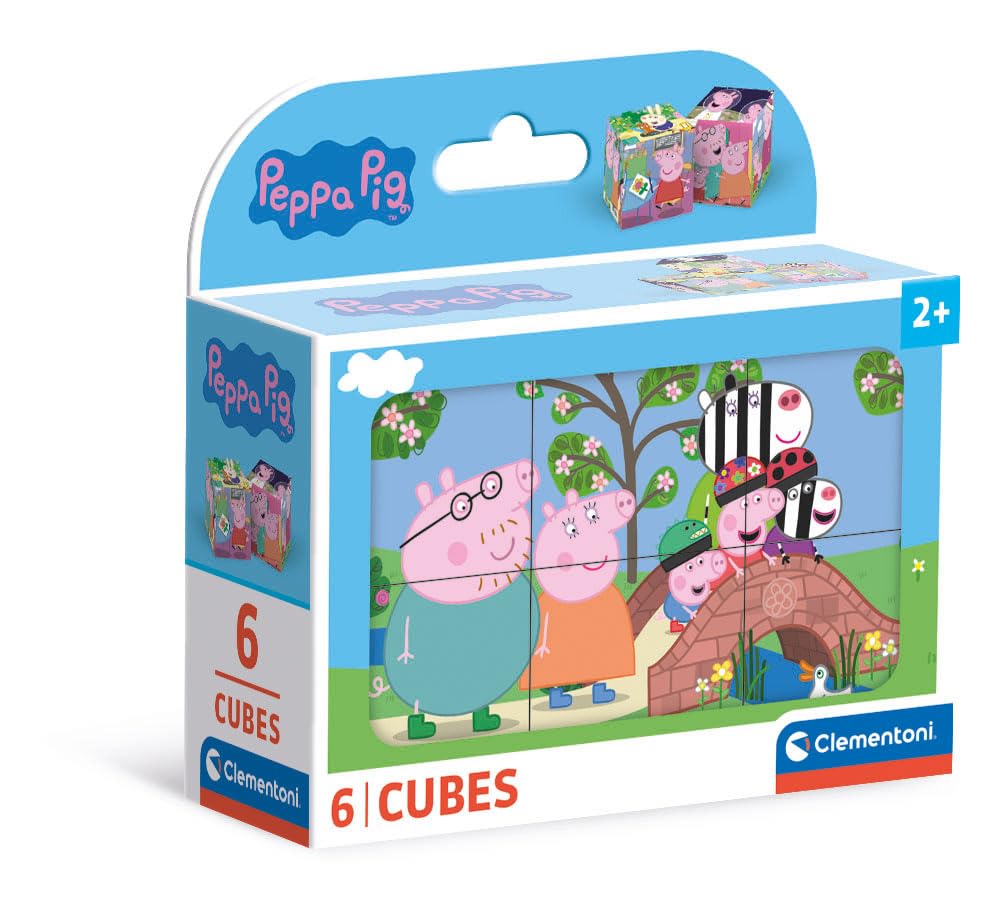 Clementoni Peppa Pig 6-Piece Cube Puzzle - Educational Toddler Puzzle for Ages 2+