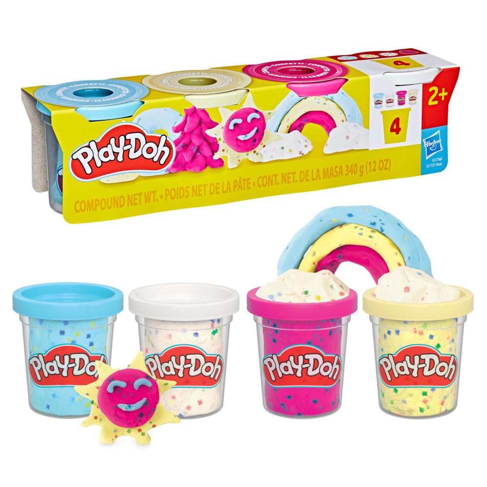 Play-Doh 4 Pack Confetti Compound - Creative Play for Ages 2+ 7