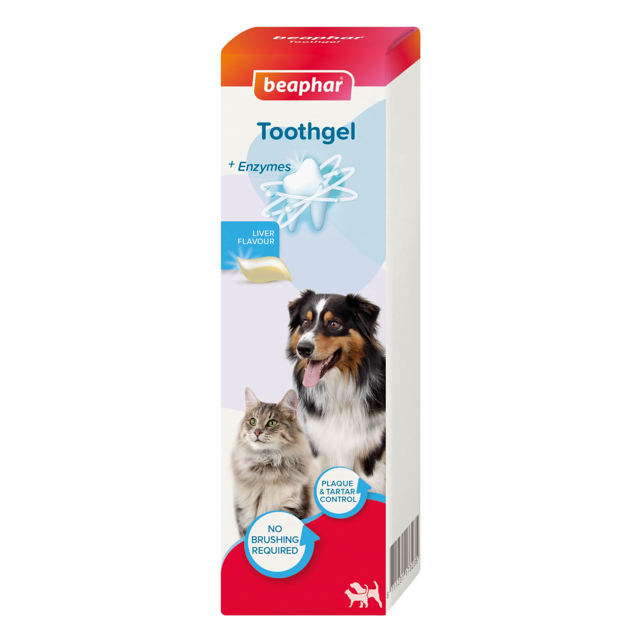 Beaphar No-Brush Toothgel with Enzymes - Dental Care for Cats & Dogs | Liver Flavor | 100g