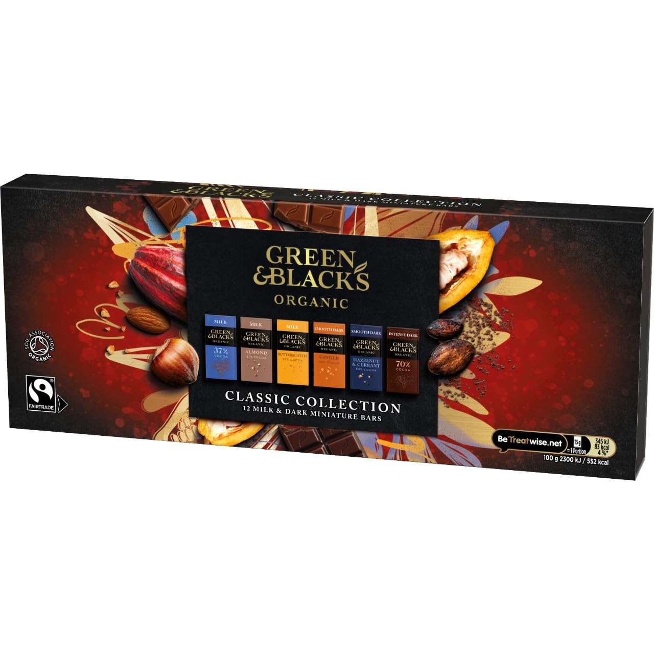Green & Black's Organic Tasting Collection - Assorted Miniature Chocolate Bars Box of 12