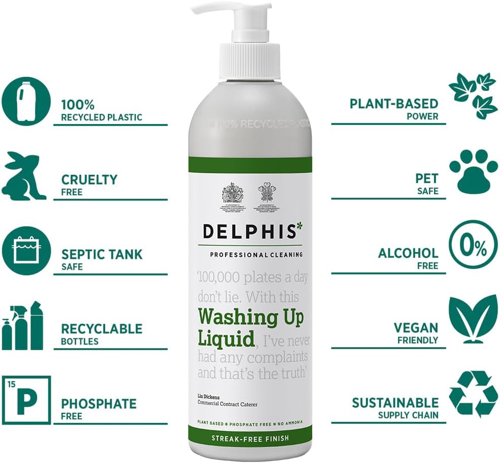 Delphis Eco - Washing Up Liquid 500ml | Natural, Plant-Based, Vegan Friendly