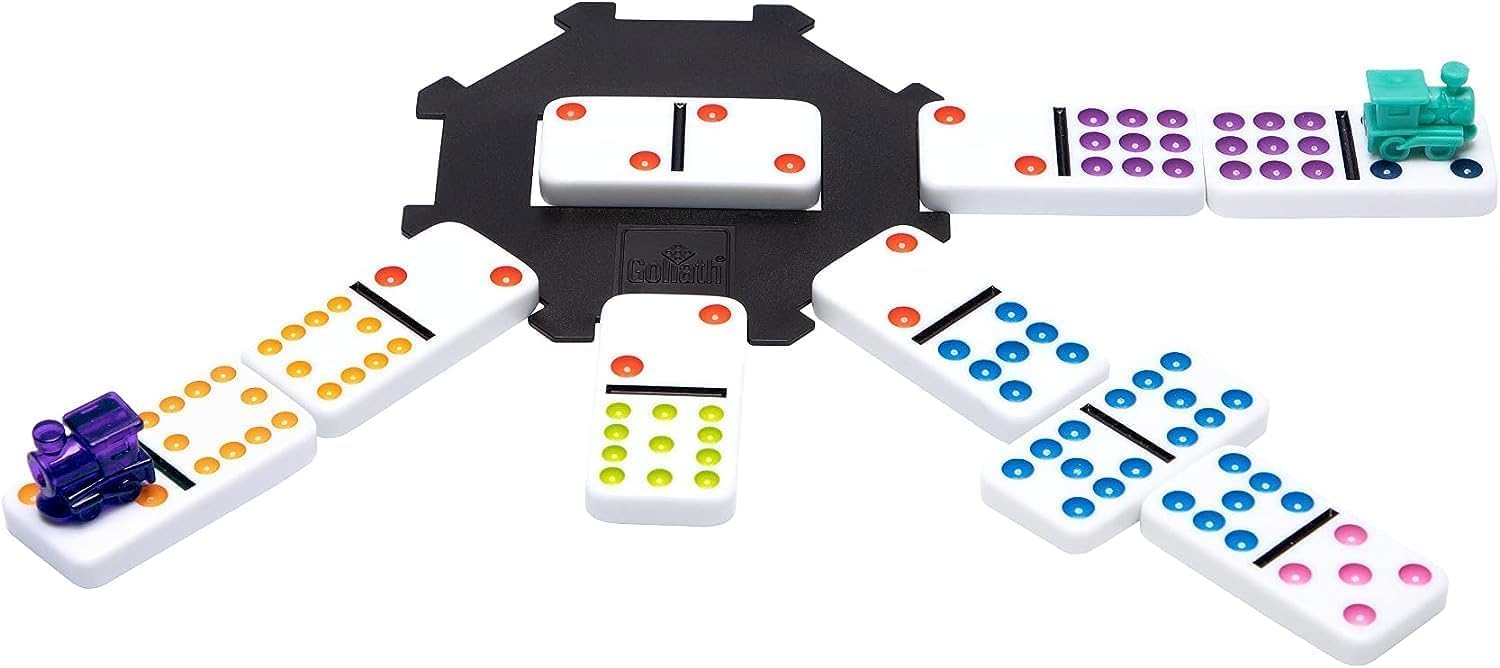 Goliath Mexican Train Dominoes Game | 91-Piece Domino Set for Family Game Night
