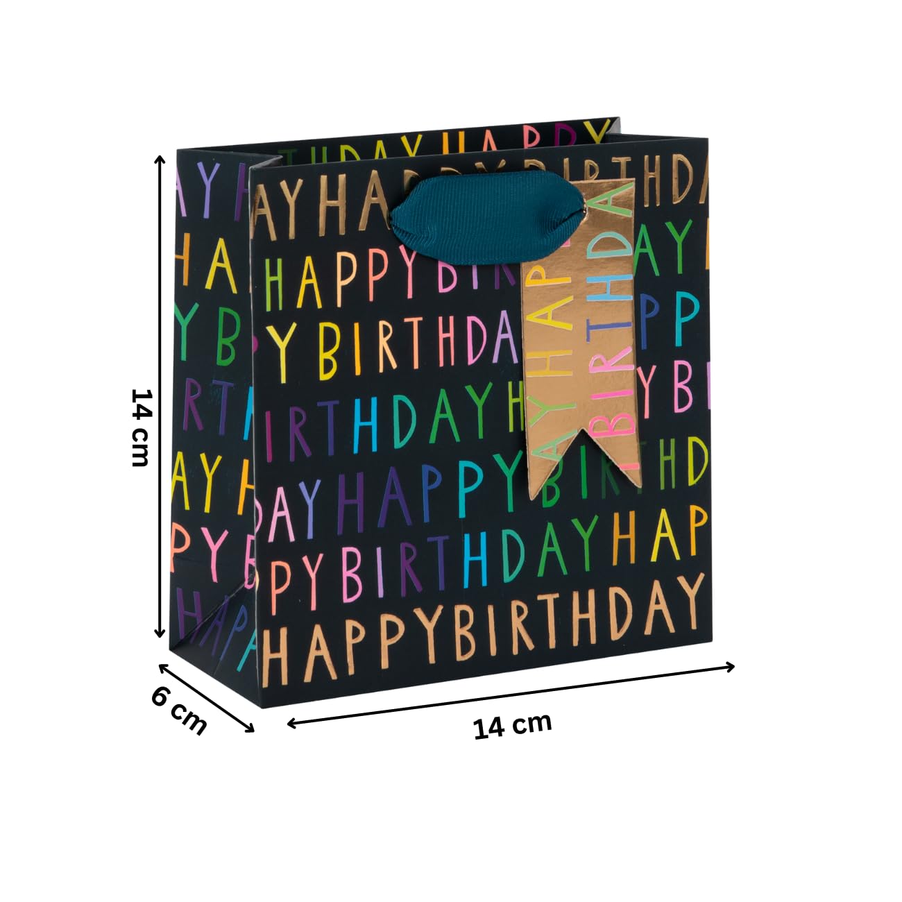 Glick Luxury Small Birthday Gift Bag | 14 x 14 x 6 cm | 210 GSM Paper 5