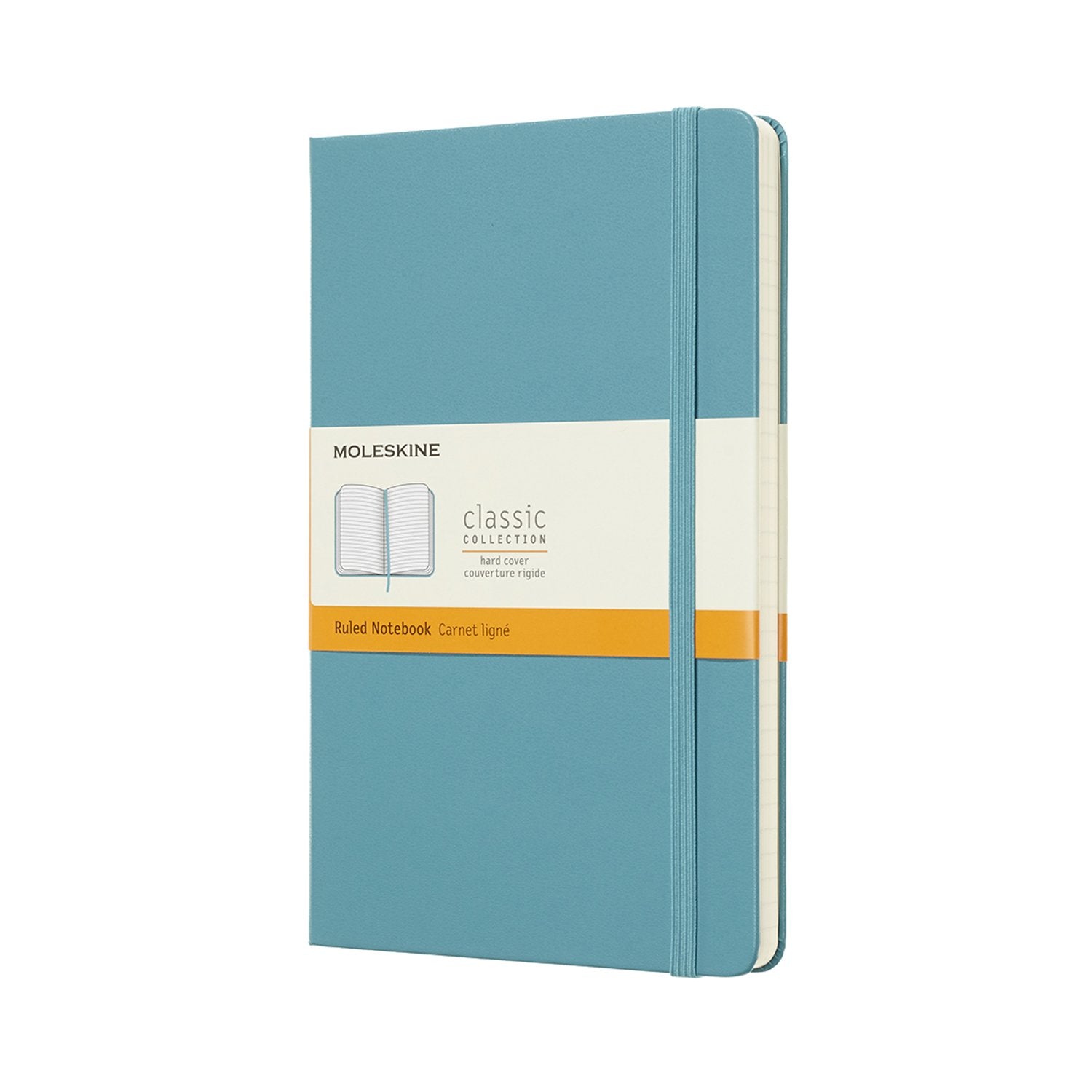 Moleskine Classic Notebook - Ruled Pages, Hard Cover, Large 13x21cm | 240 Pages | Reef Blue