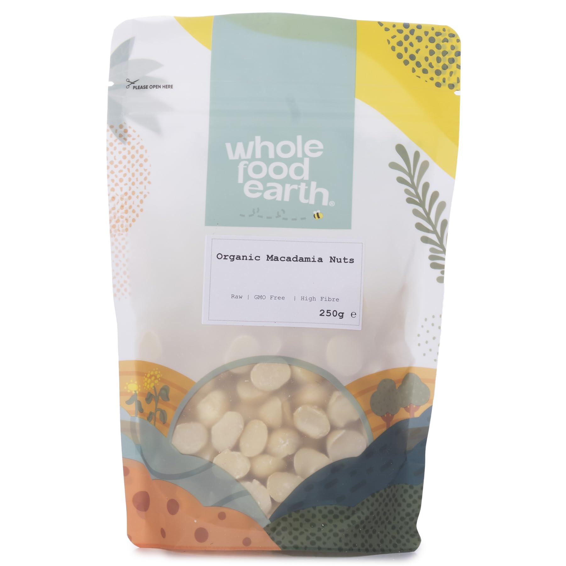 Wholefood Earth Organic Macadamia Nuts - Raw, GMO Free, Vegan | 250g