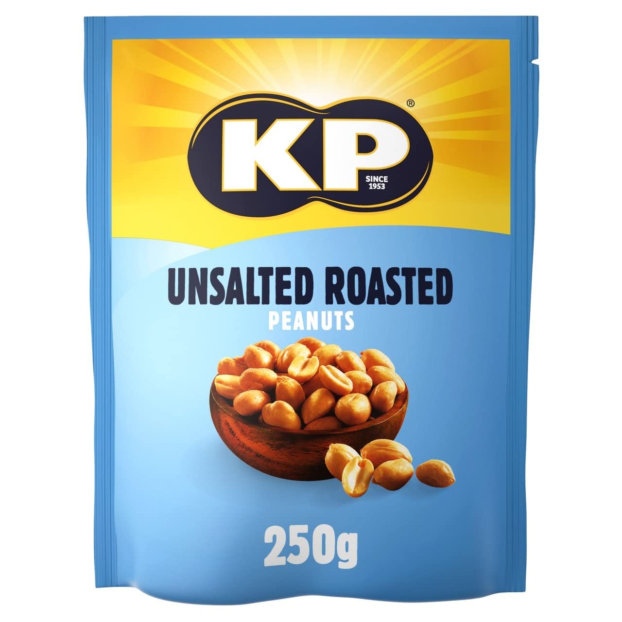 KP Nuts Unsalted Peanuts, 250g Reclosable Share Bag