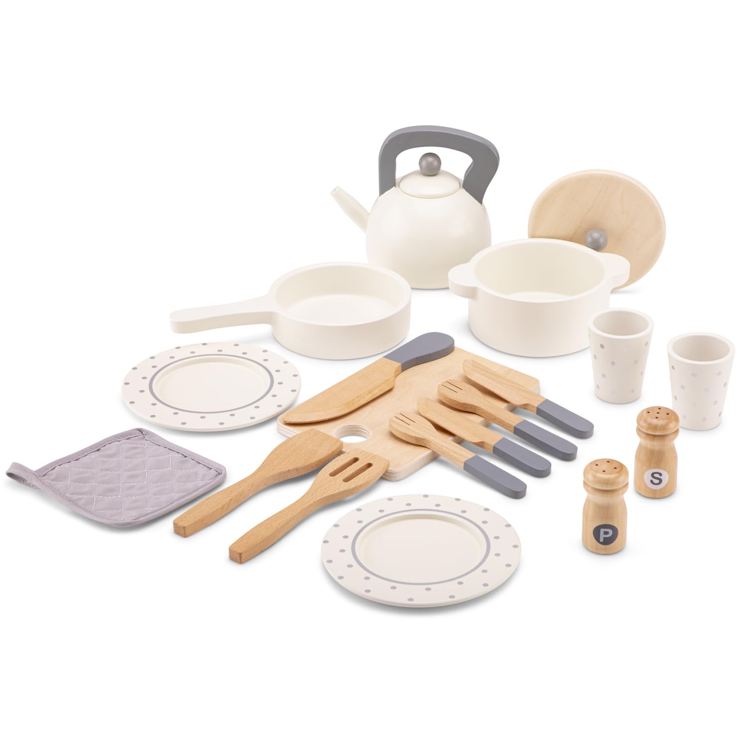 New Classic Toys Dinner Set for Kids - Wood Material 5