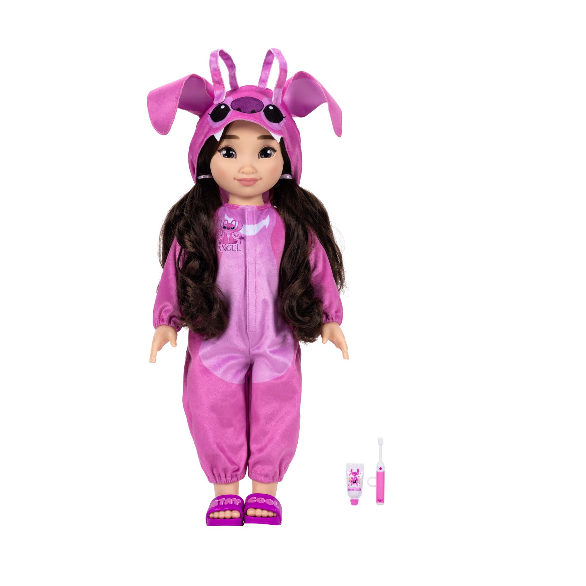 Disney ILY 4ever Angel 45cm Soft Doll - Brown Hair, Includes Onesie & Sleepover Accessories 2