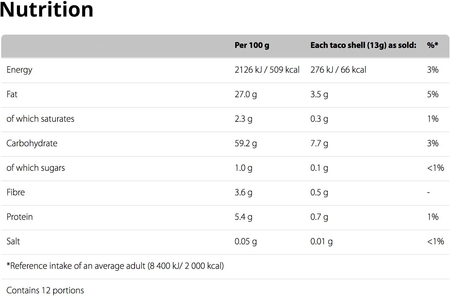 Old El Paso Original Hard and Crunchy Taco Shells 156 g (Pack of 8)