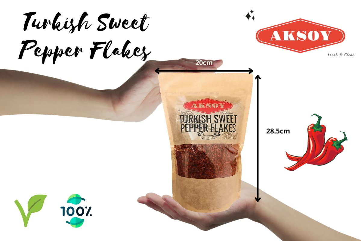 Aksoy Premium-Qualität türkische süße rote Paprikaflocken (Turk Kirmizi Pul Biber) 5