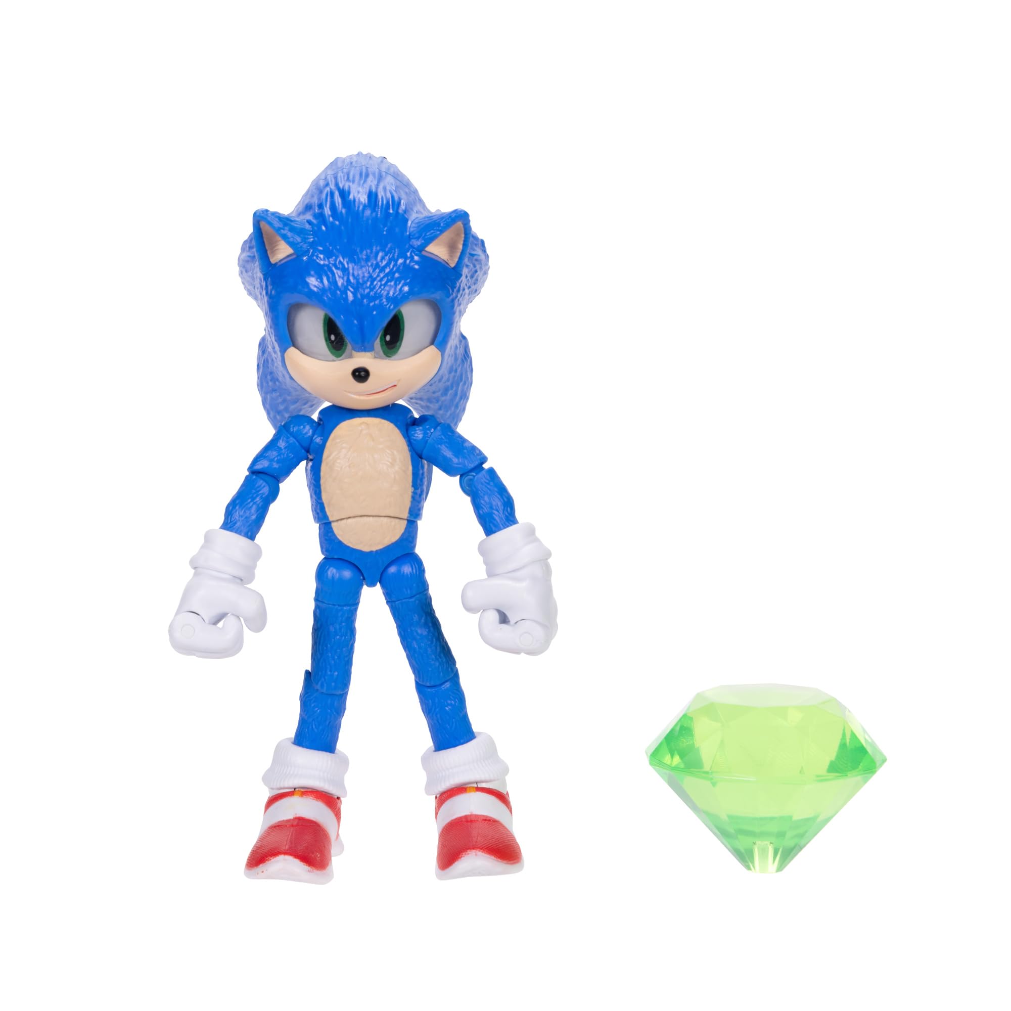 Sonic The Hedgehog Sonic 3 Movie Sonic with Emerald Accessory Action Figure | 13 cm | Jakks Pacific