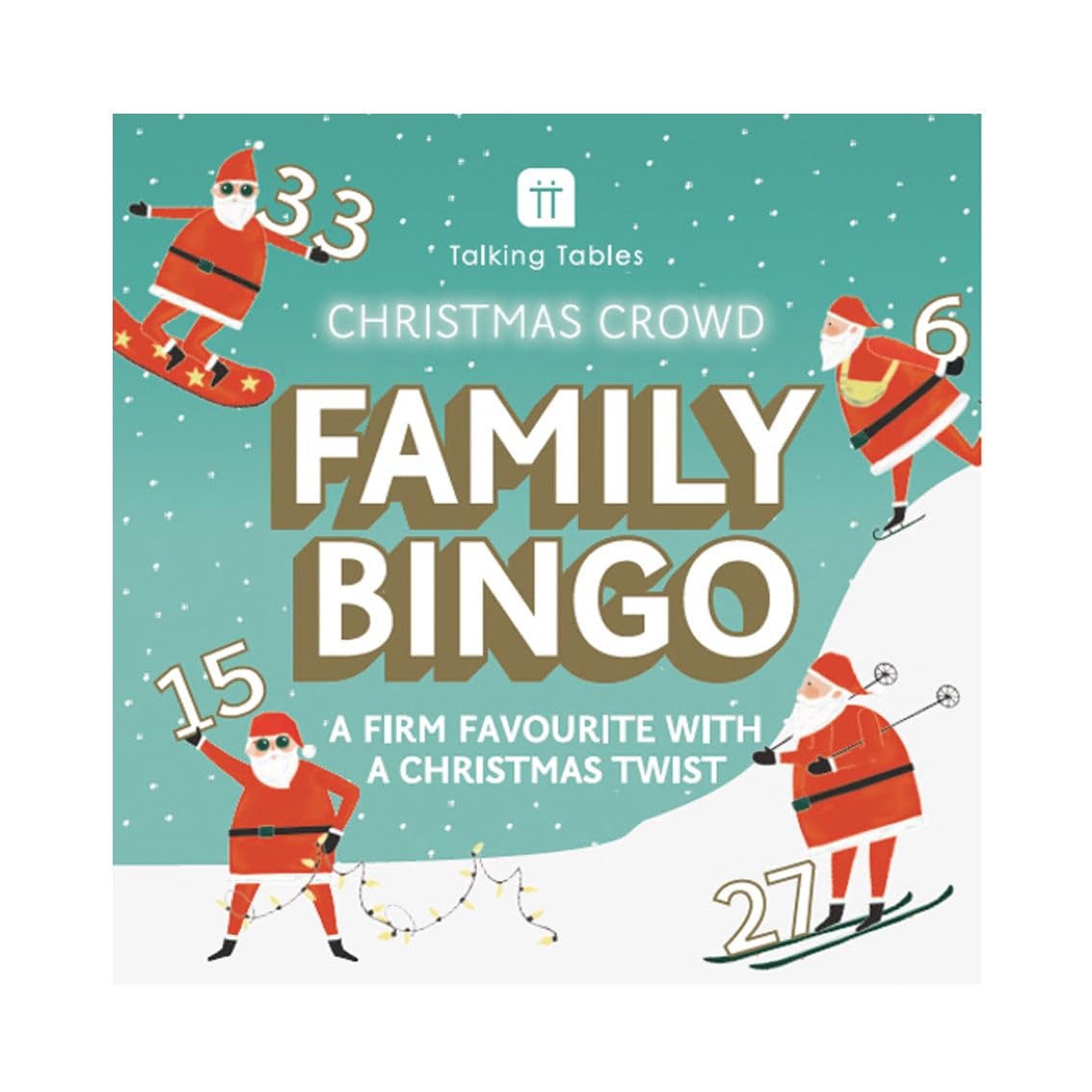 Talking Tables Posing Santa Bingo Game, 100 Sheets Score Pad, Christmas Family Card Game