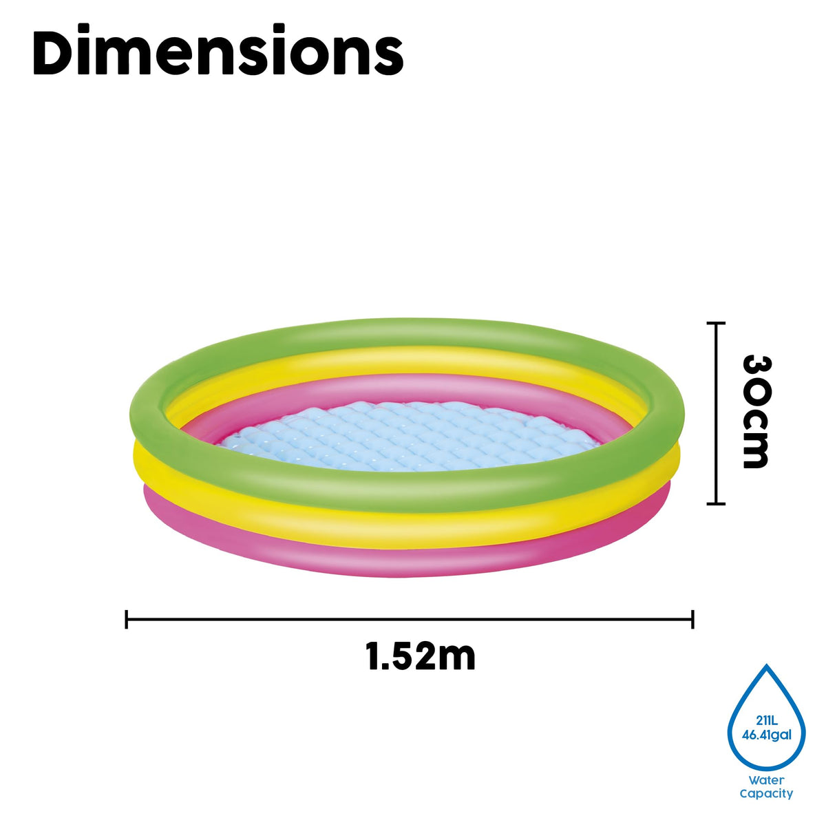 Bestway Summer Set Above Ground Paddling Pool - 152 x 152 x 30 cm