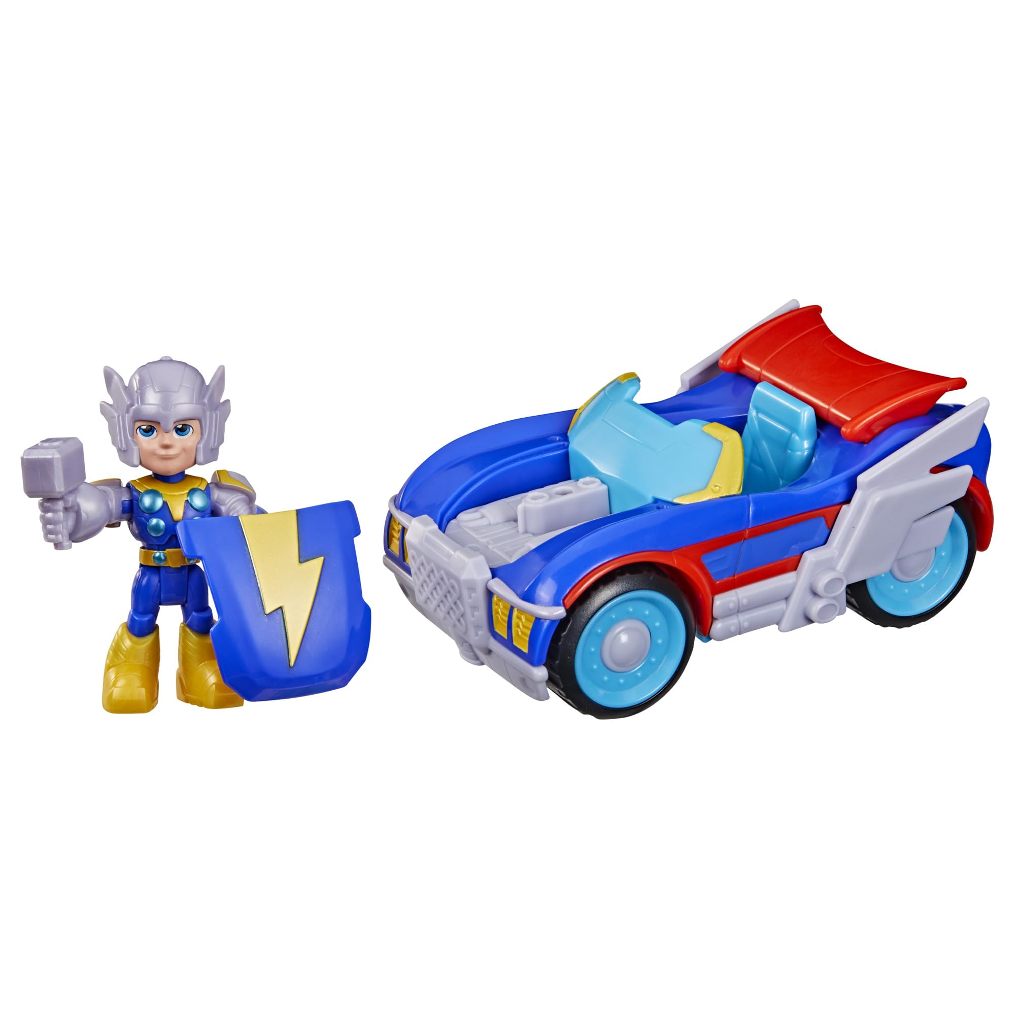 Marvel Thor Thunder Roadracer Action Figure & Vehicle Set - 7.6 cm Figure | Ages 3+ 1