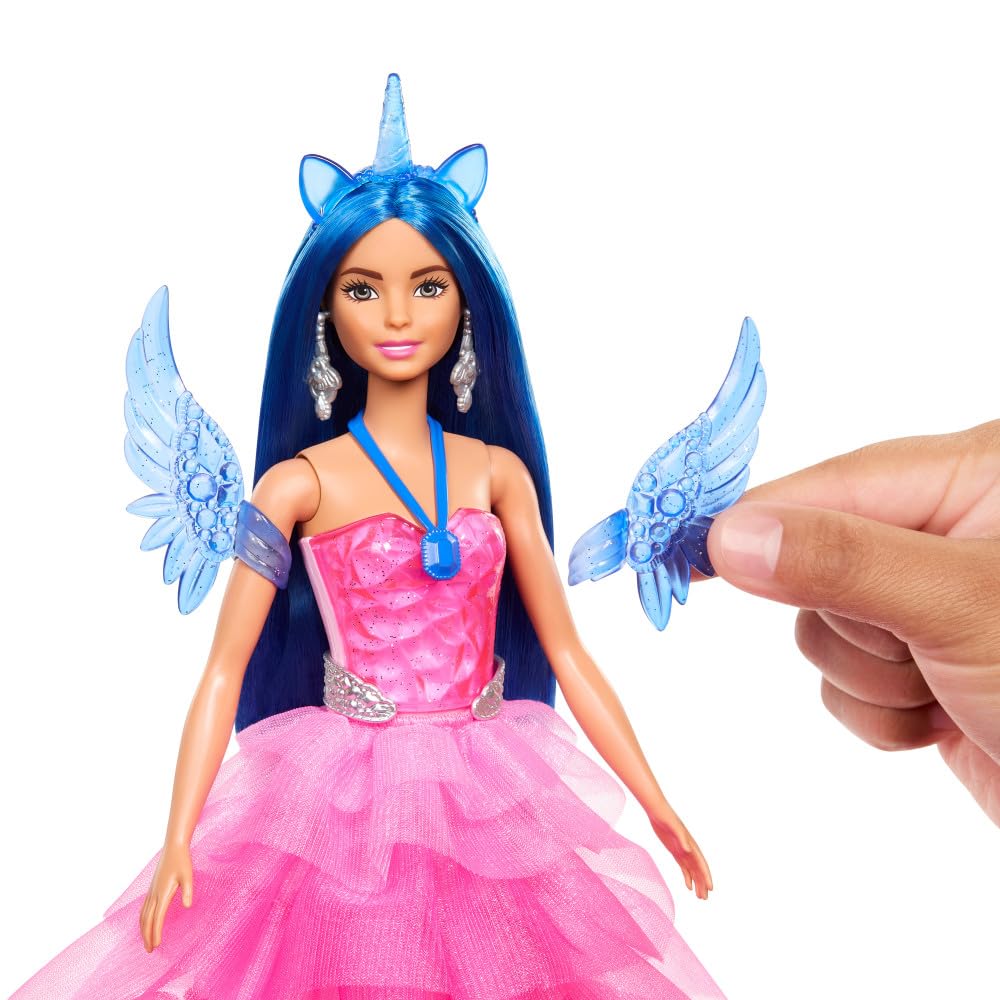 Barbie Unicorn Doll HRR16 - 65th Anniversary Alicorn with Blue Hair & Pink Gown 4