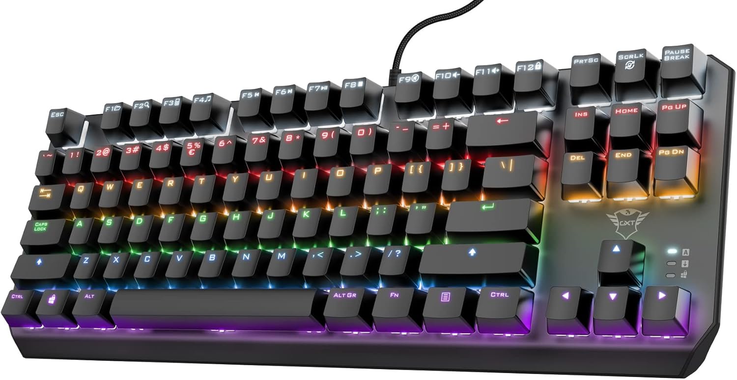 Trust Gaming GXT 834 Callaz TKL Mechanical Gaming Keyboard – UK Layout, Black, Outemu Red Switches