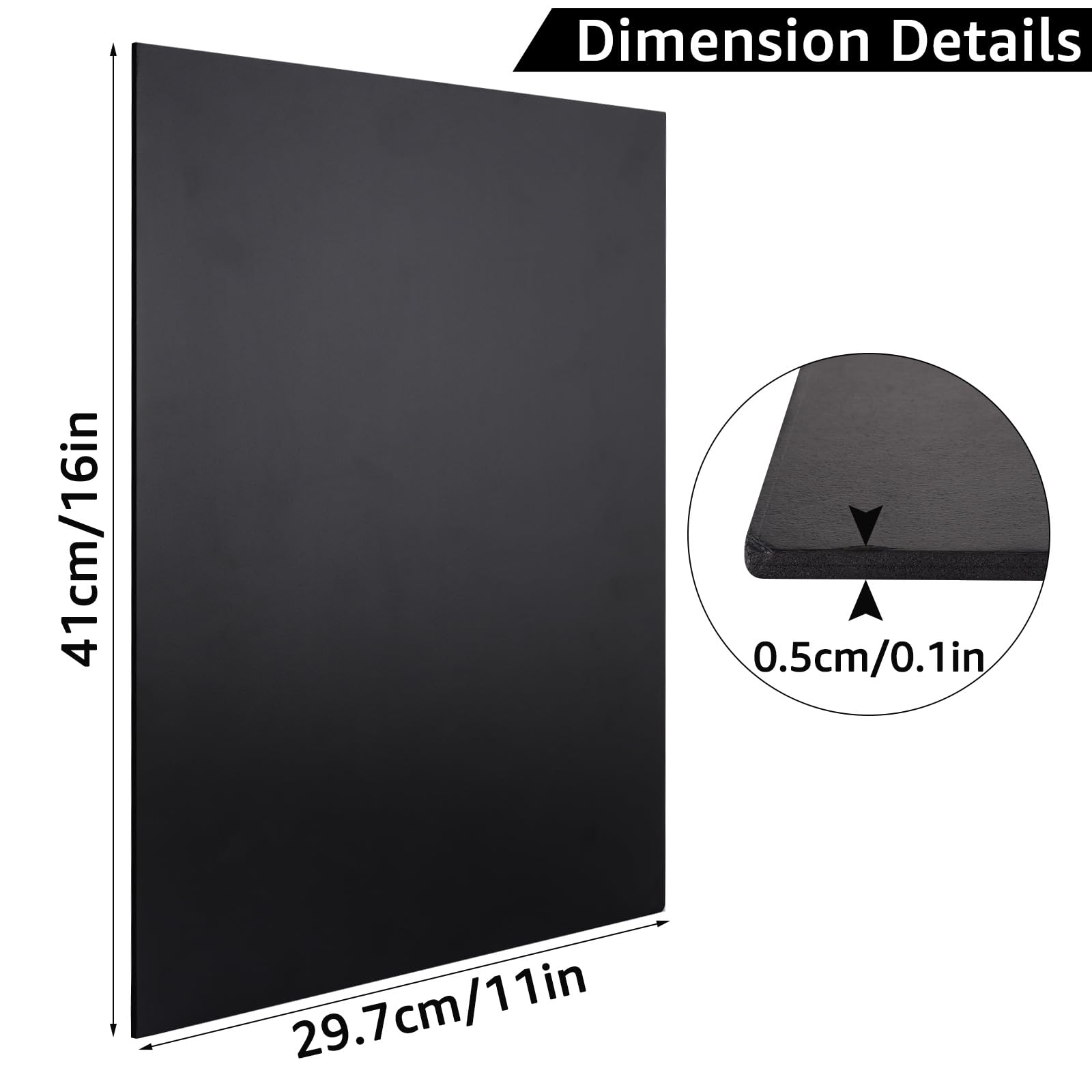 ASelected Black Foam Board - 10 Pack A3 Size, 5mm Thick Polystyrene Sheet for Crafting & Display 2
