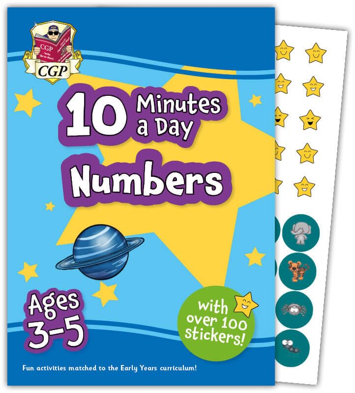 CGP 10 Minutes a Day Numbers Activity Book for Ages 3-5 | Includes Over 100 Stickers