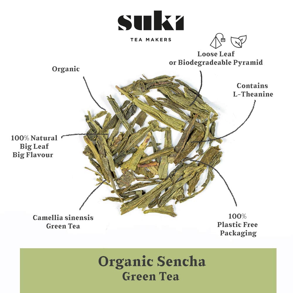 Suki Tea Organic Green Tea Sencha - 100g Loose Leaf Fairtrade Tea 3