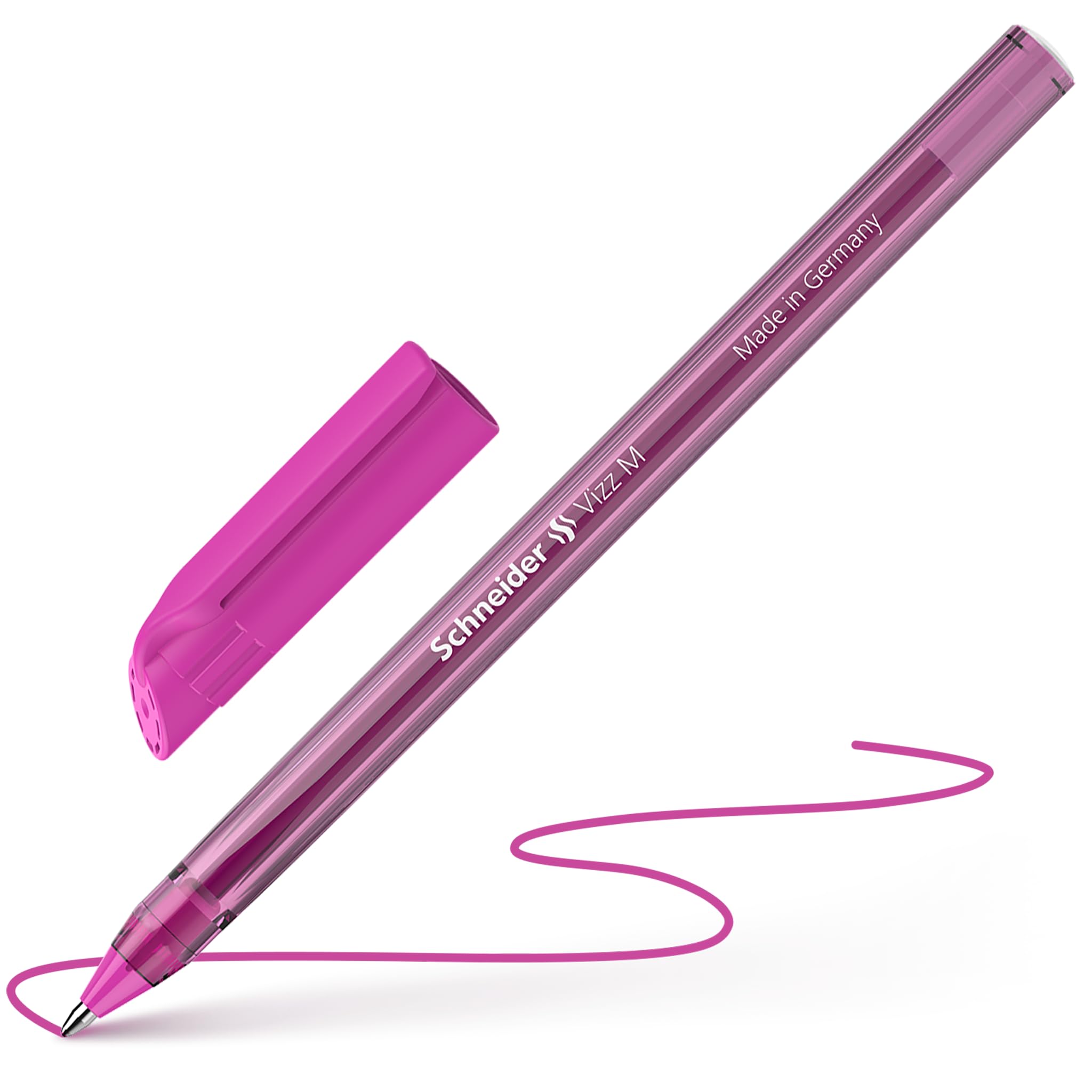 Schneider Vizz Ballpoint Pen - 10 Pack Pink Ink, 0.7mm Medium Point | 94% Recycled Housing 4