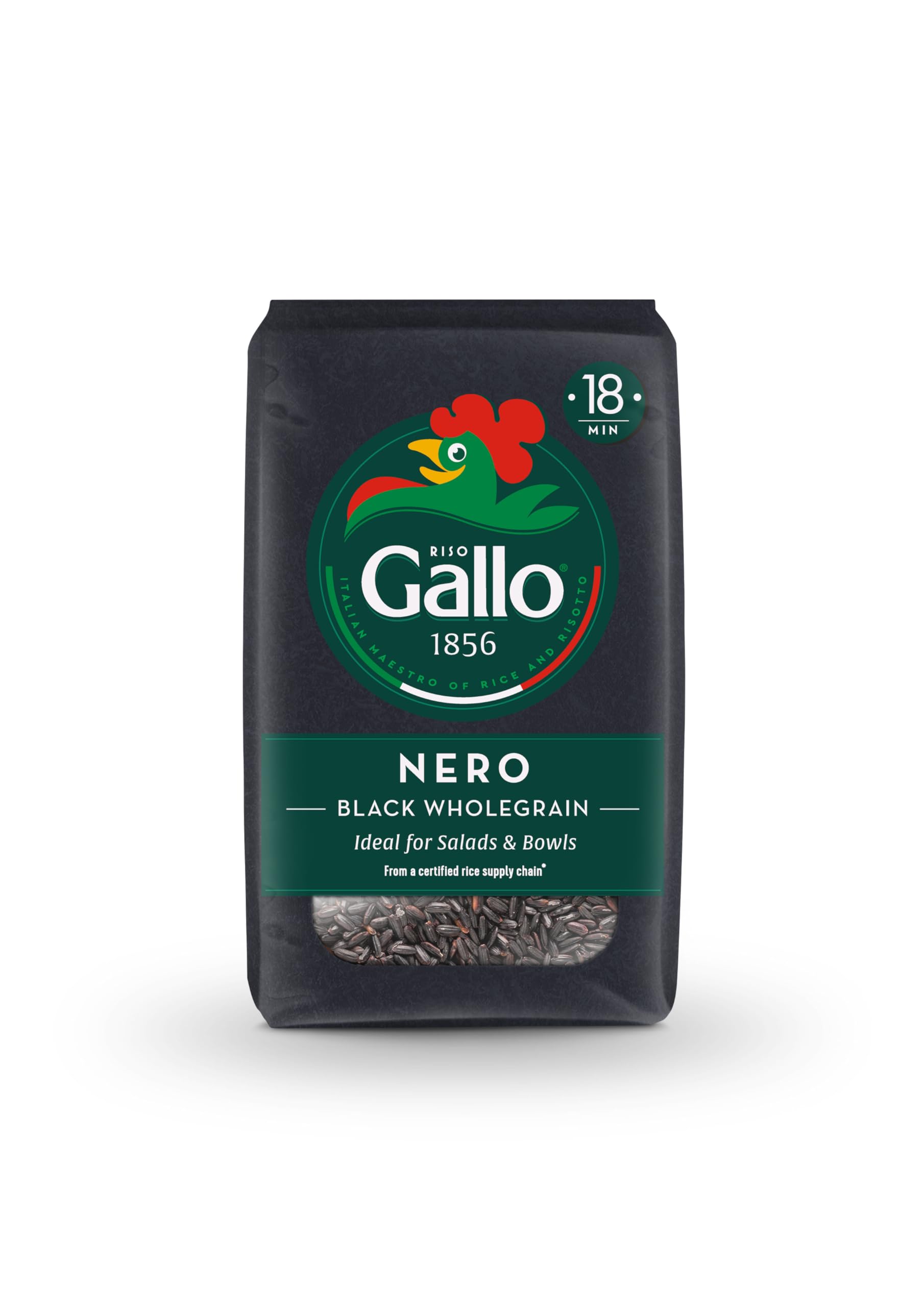 Riso Gallo Nero - Vegan Black Wholegrain Rice | 500g Organic Grain | Nutty Flavour 1