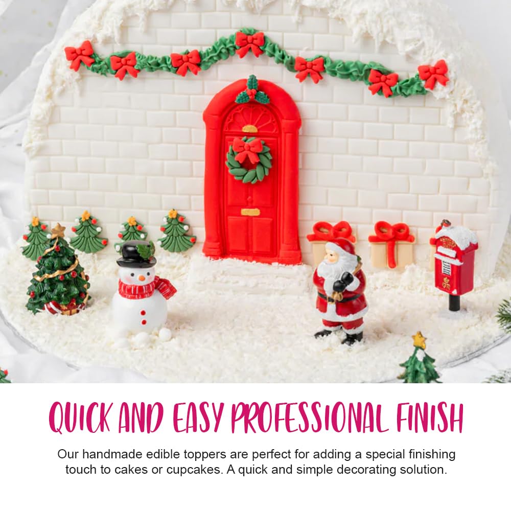 Anniversary House - Christmas Wreath Edible Fondant Cupcake Toppers 9