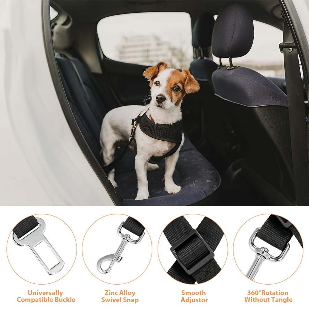 RAM ONLINE Dog Car Seat Belt Strap - 70CM Adjustable, Universal Fit, 2 Pack 7