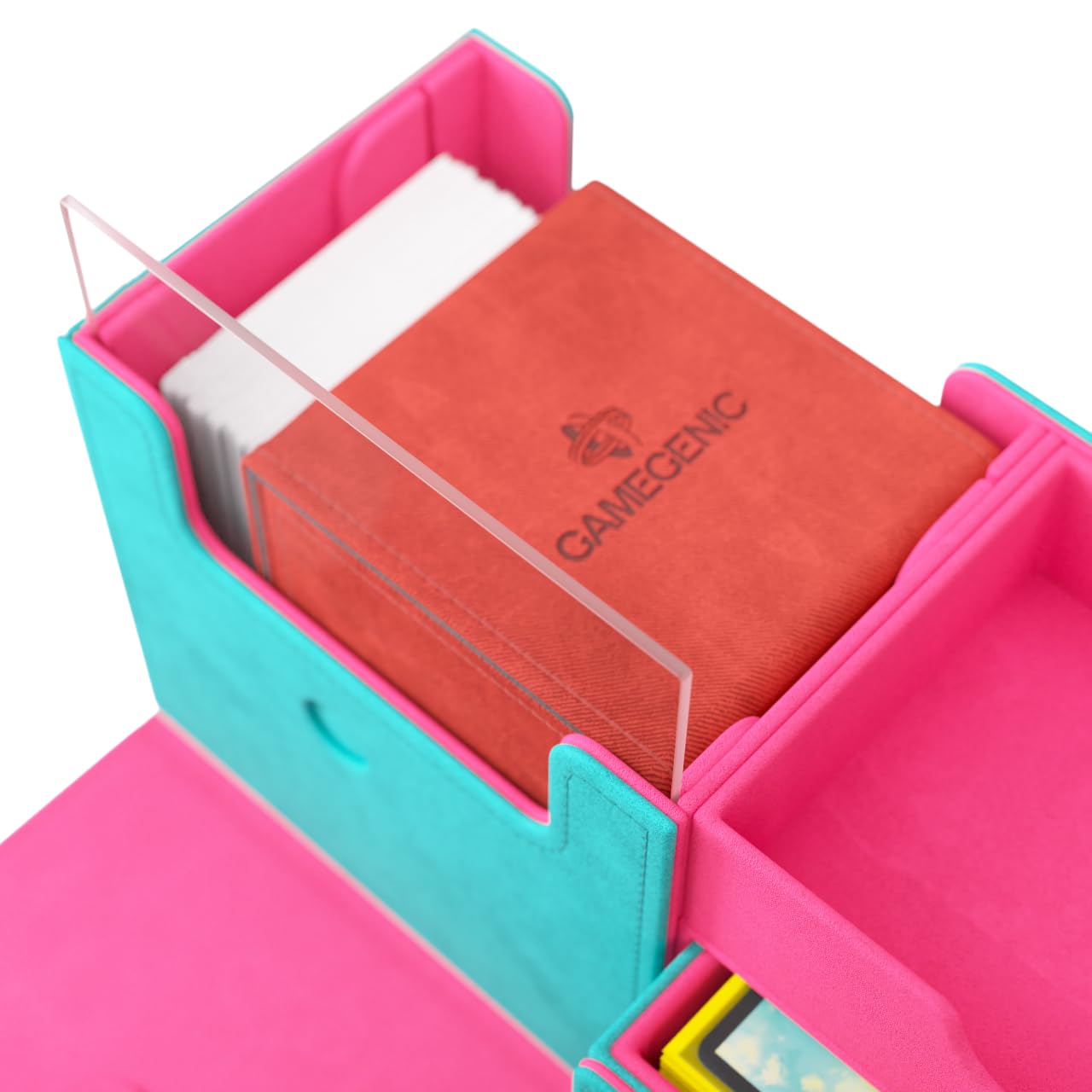 Gamegenic The Academic 133+ XL Card Box - Teal/Pink | Holds 133+ Double-Sleeved Cards 8