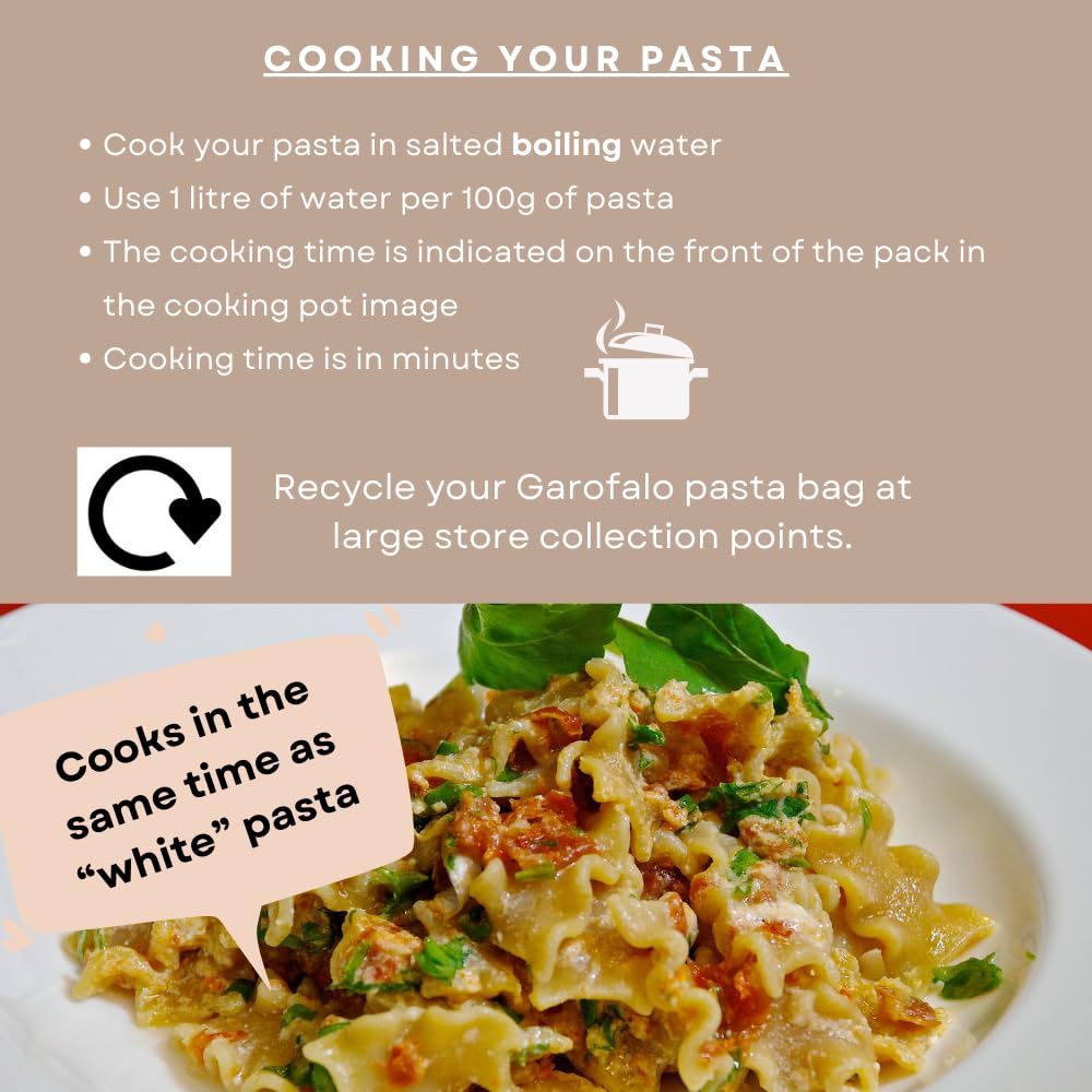 Garofalo Wholewheat Organic Mafalda Corta Italian Pasta, 500g 3
