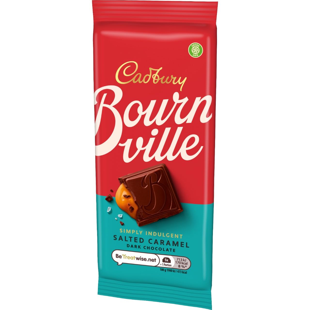 Cadbury Bournville Simply Indulgent Salted Caramel Dark Chocolate Bar, 100g 3
