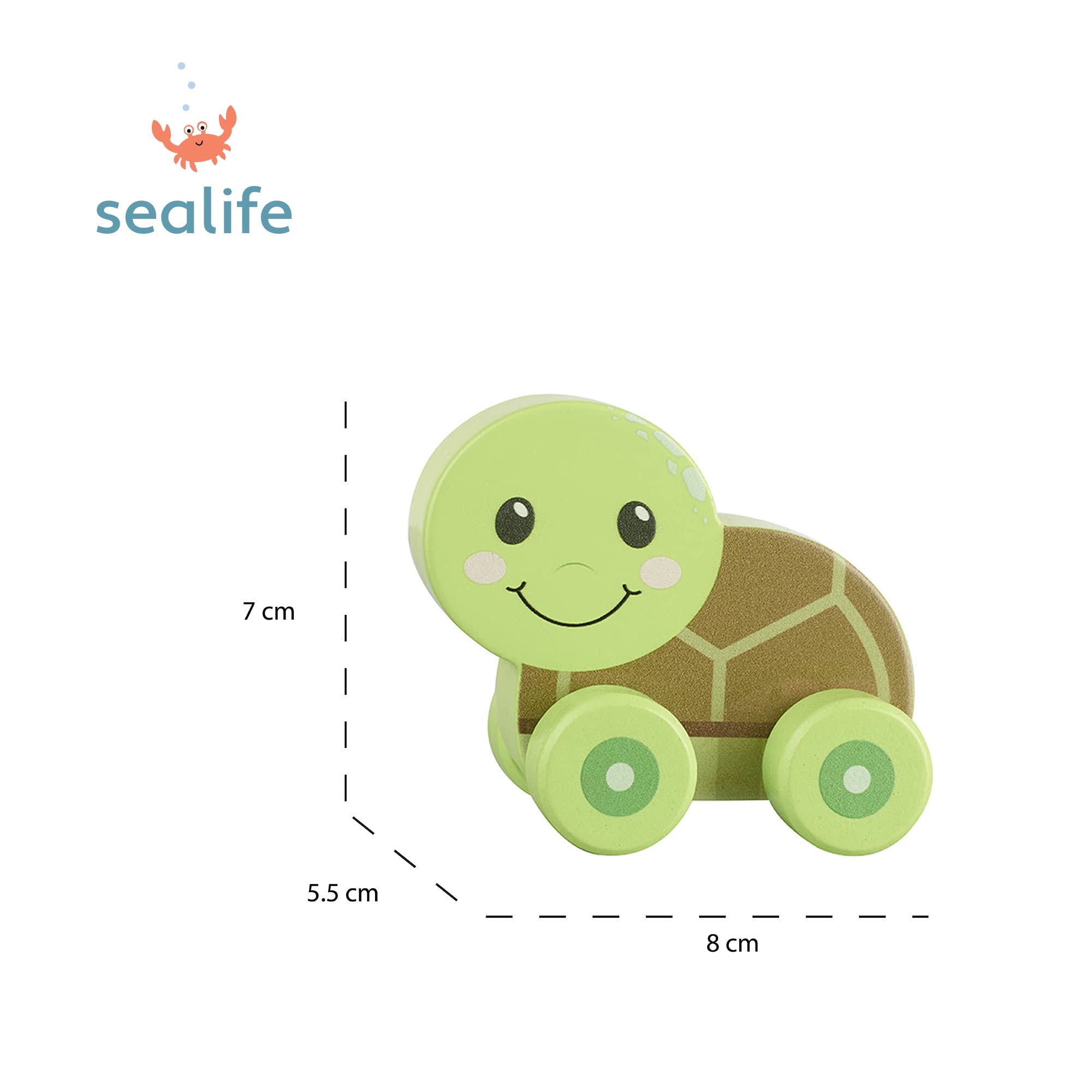 Sea Turtle Wooden Push Toy Car - Educational Vehicle for 1 Year Olds & Toddlers 4