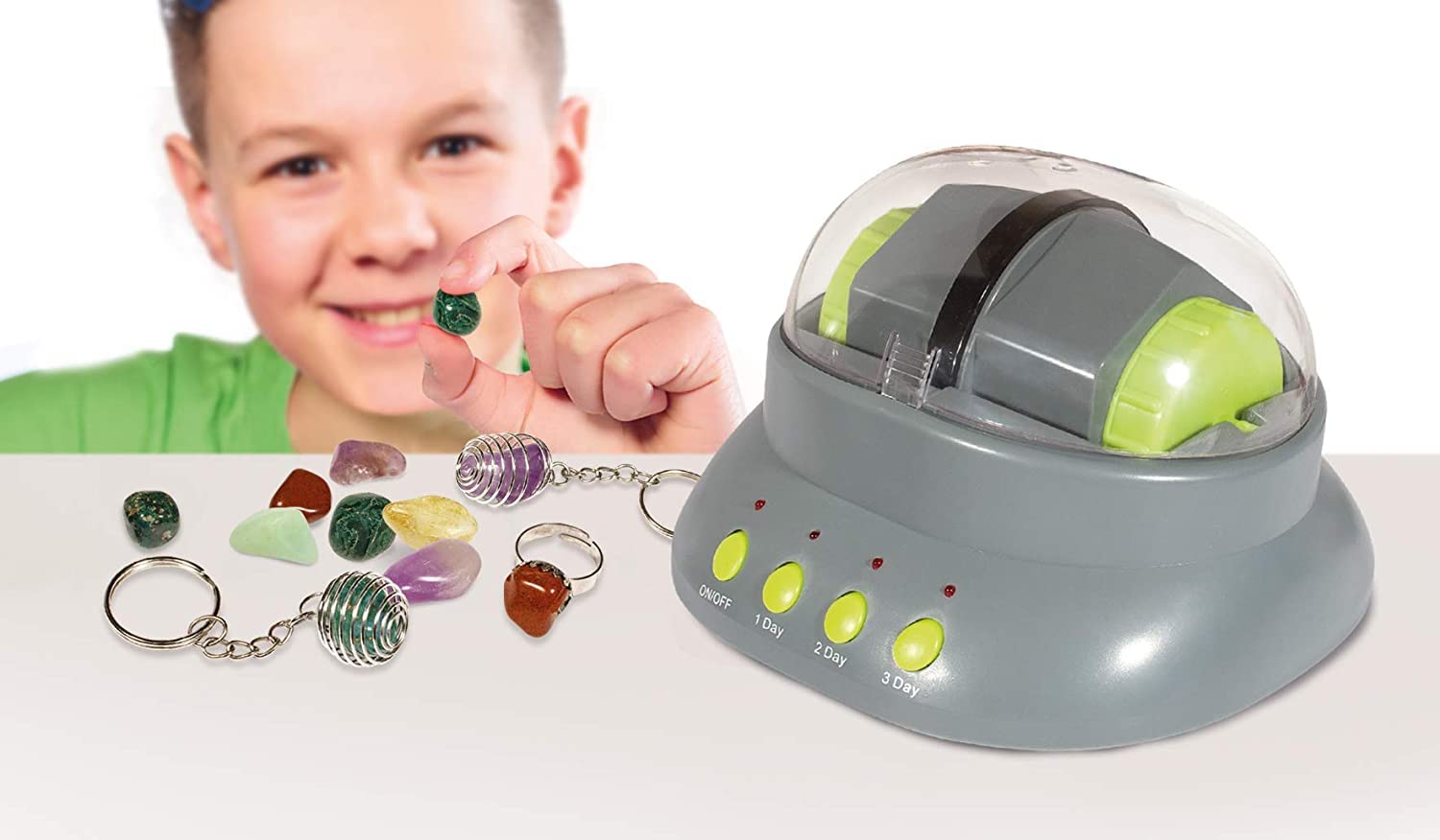 Science MAD! SM42 Rock Tumbler - Educational Gemstone Polishing Kit for Ages 10+ 13