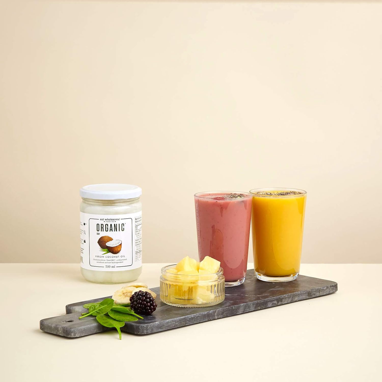 Eat Wholesome - Organic Virgin Coconut Oil (500 ml, Glass Jar) 3