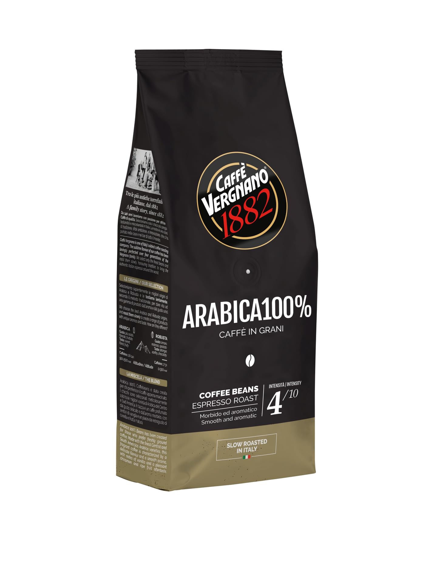 Caffè Vergnano 1882 Arabica 100% Whole Bean Coffee - 250g Pack