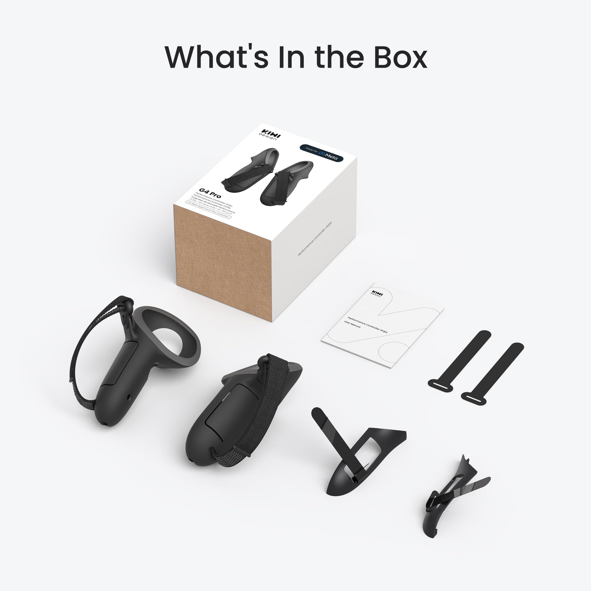 KIWI design G4 Pro Controller Grips for Meta Quest 3/3S – Enhanced Grip with Anti-Slip Texture & Extended Handle