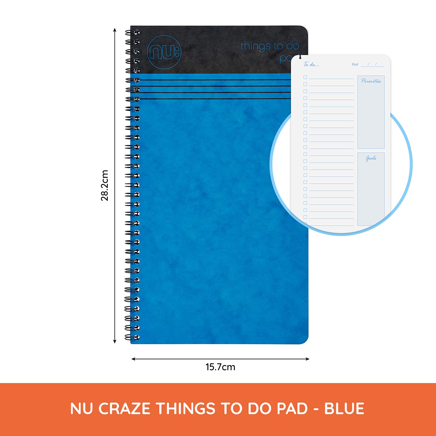 nu: Craze Cloud Things to Do Pad - Wirebound, 110 Pages, 80gsm FSC Paper | 280x160mm