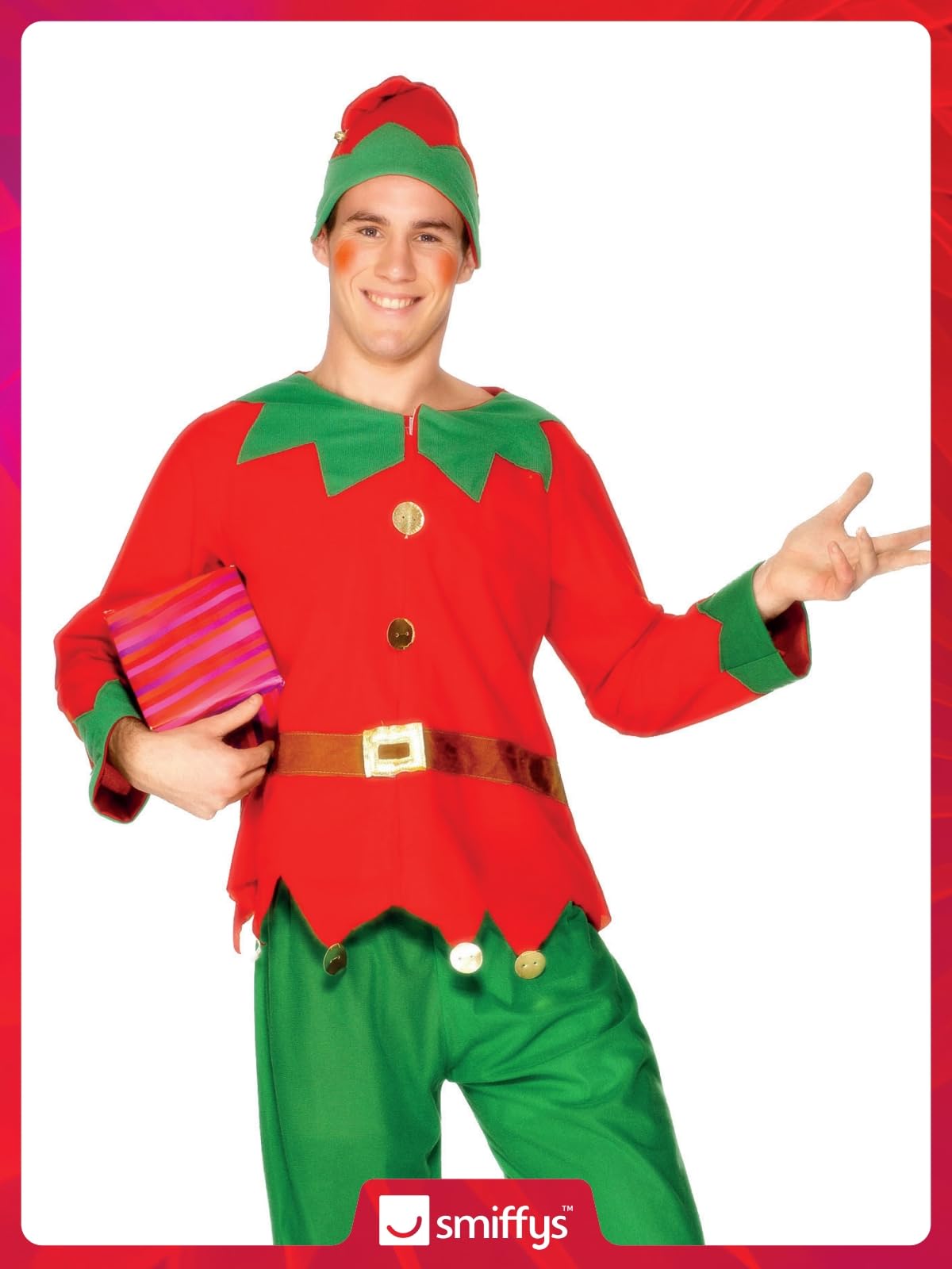 Smiffys Elf Costume - Holiday Fancy Dress for Adults - M 11