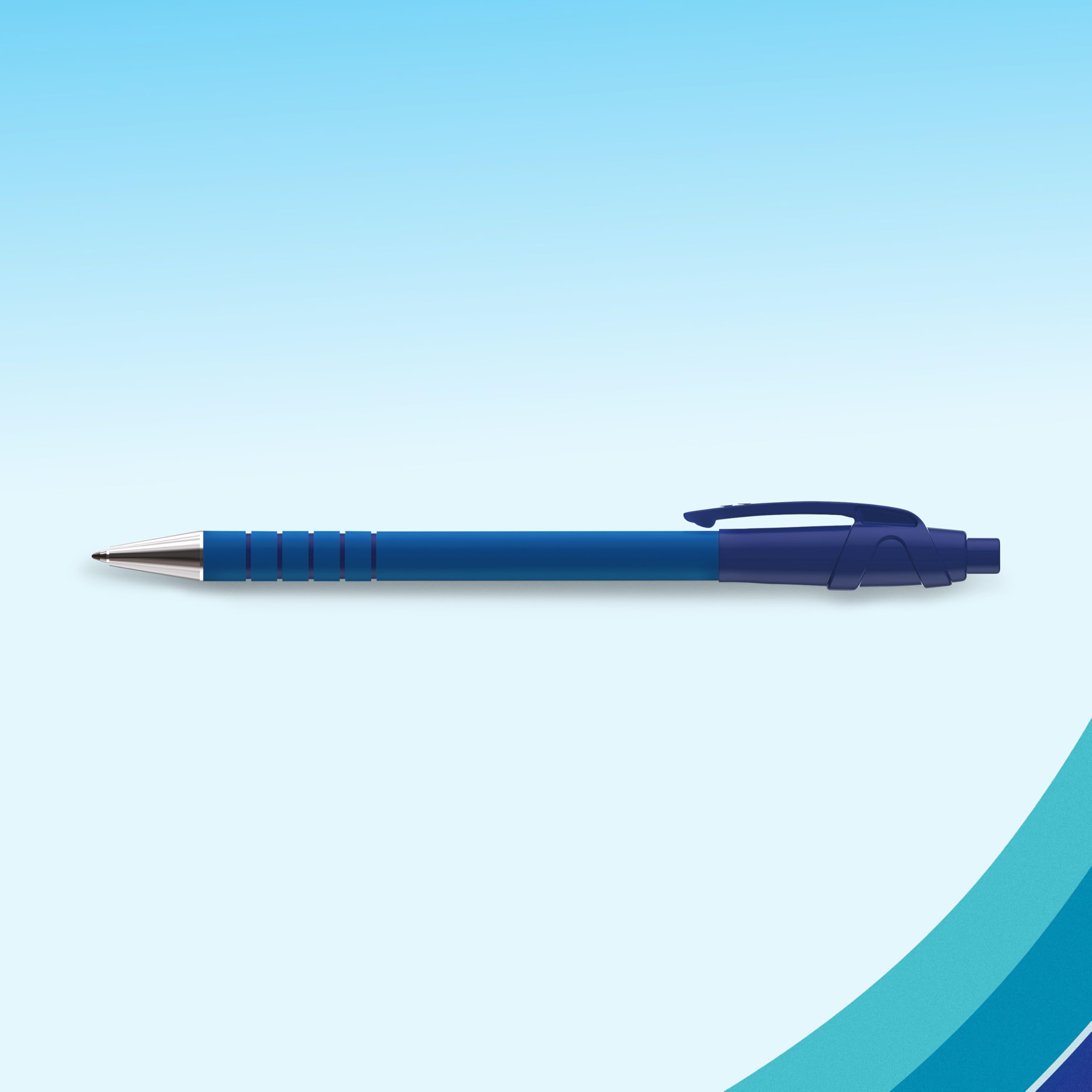 Paper Mate Flexgrip Ultra Retractable Ballpoint Pens - Medium Point (1.0mm) Blue Ink | Comfort Grip | 5 Count