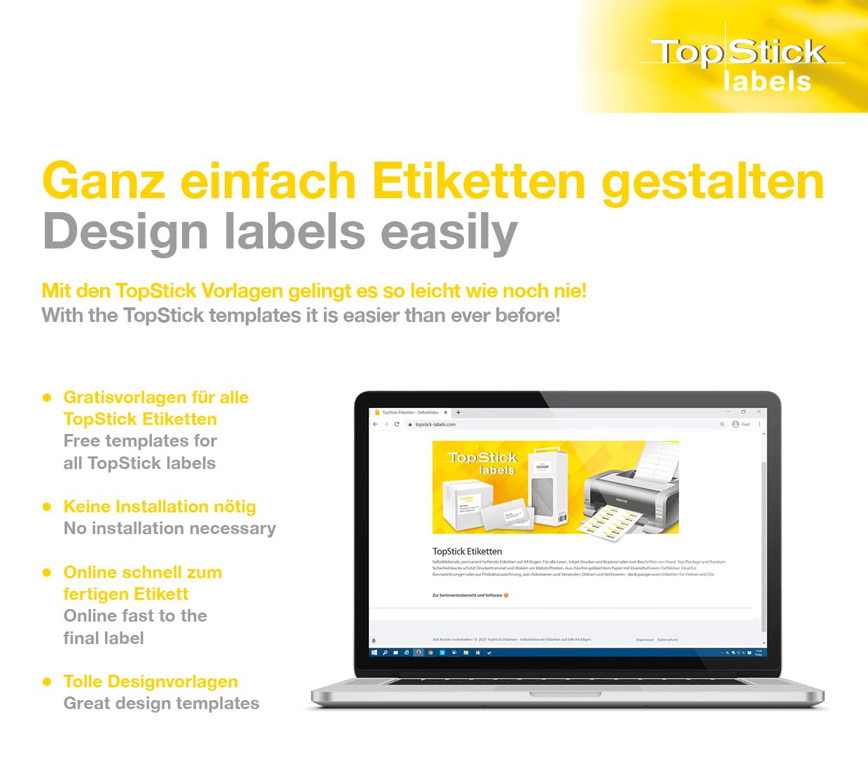 TopStick Self Adhesive Multi-Purpose Labels - 4000 Labels | 52.5 x 29.7 mm | Inkjet & Laser Compatible 7