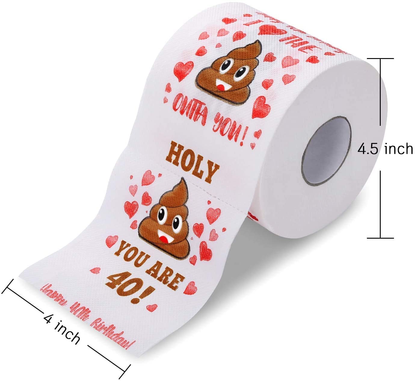 AOZITA Funny Prank Toilet Paper for 40th Birthday Gift | 380 Sheets, 3-Ply, Ol-free