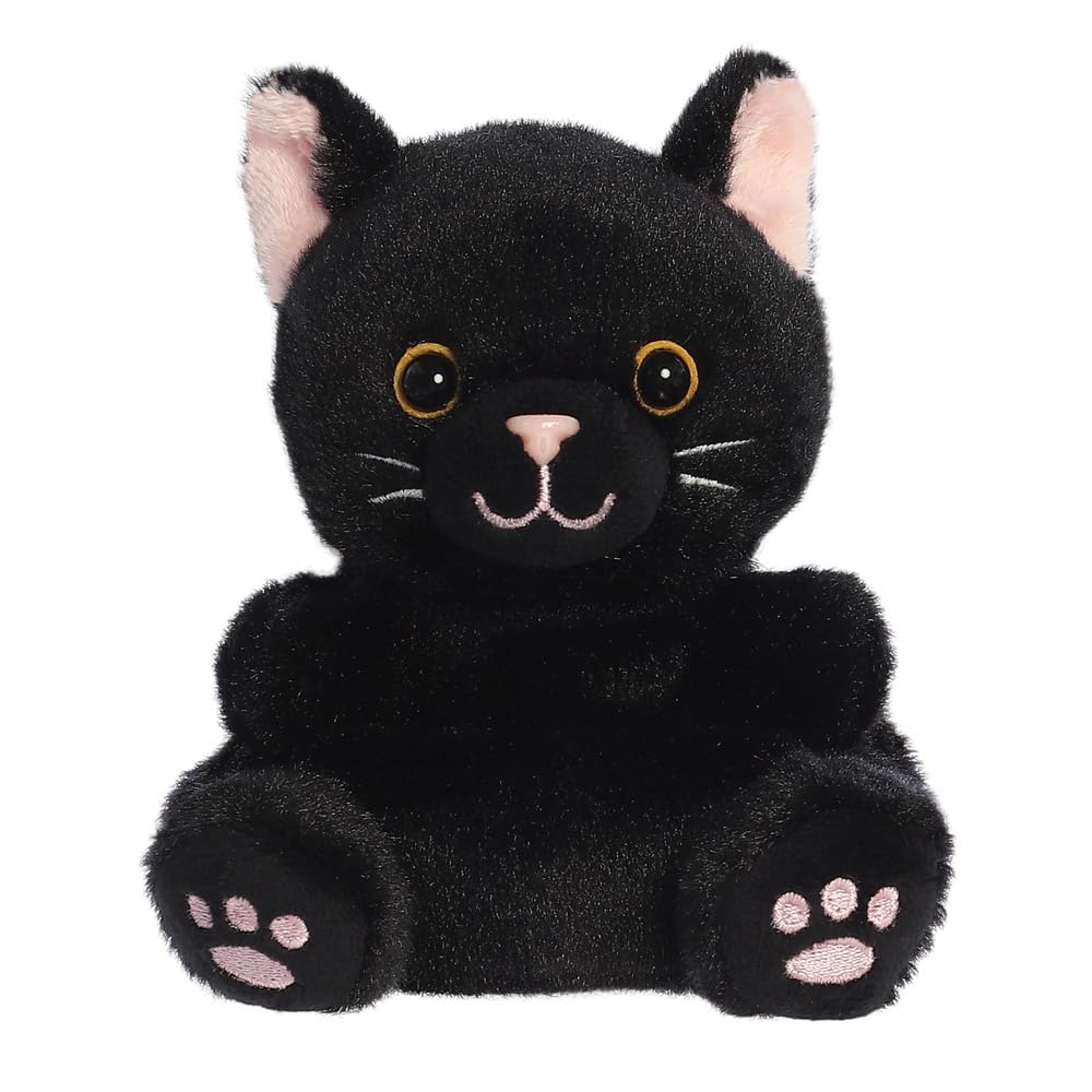 AURORA Palm Pals Twilight Black Cat Stuffed Animal | 5 Inches | Eco-Friendly | Collectible