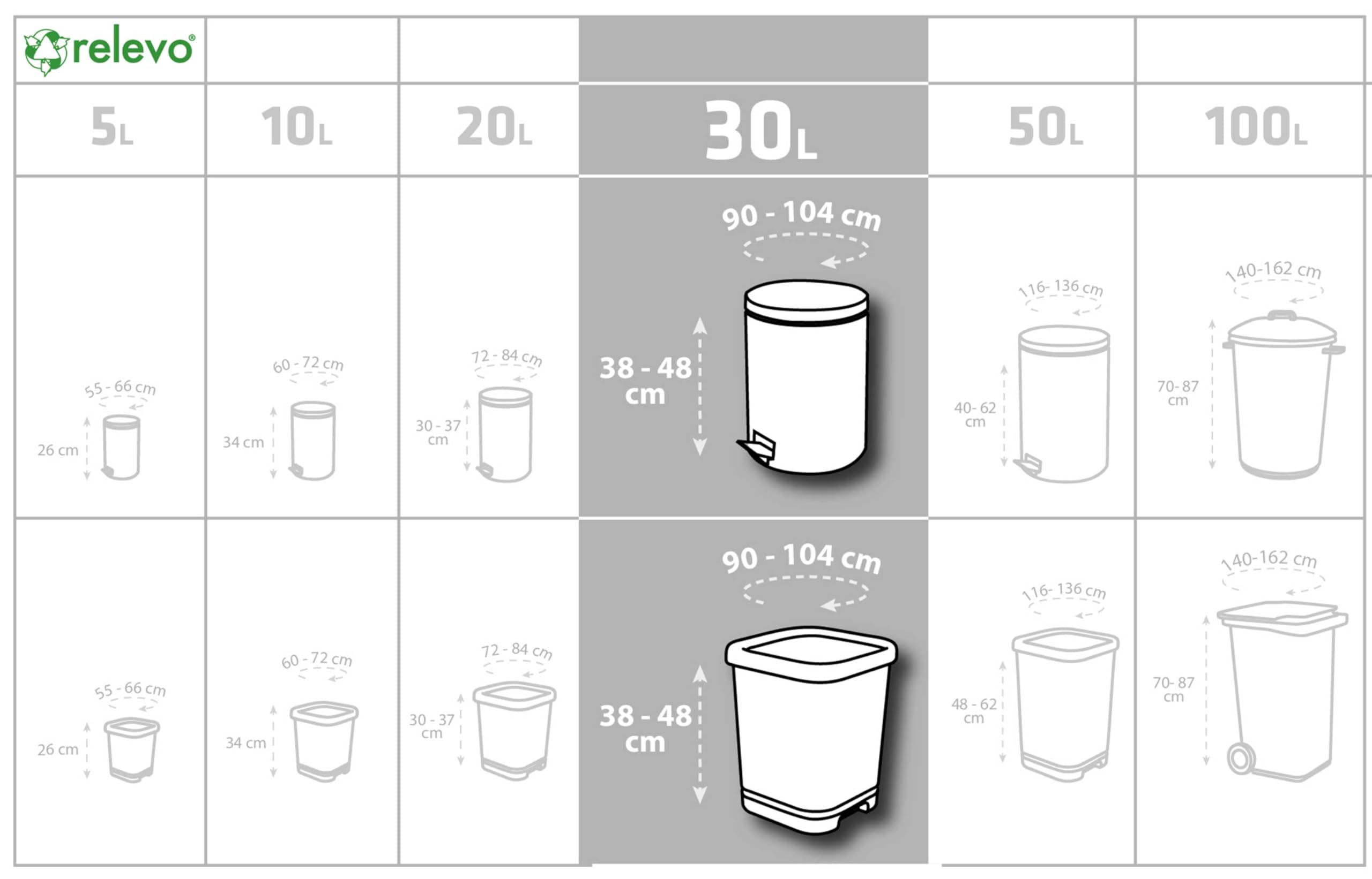 Relevo 30L Yellow Drawstring Bin Bags – 45 Units, 55 cm x 60 cm, Made from 100% Recycled Material