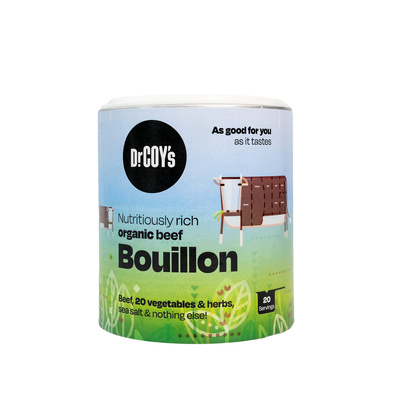 Dr. Coy's Organic Beef Bouillon Powder - 125g Gluten-Free Beef Broth