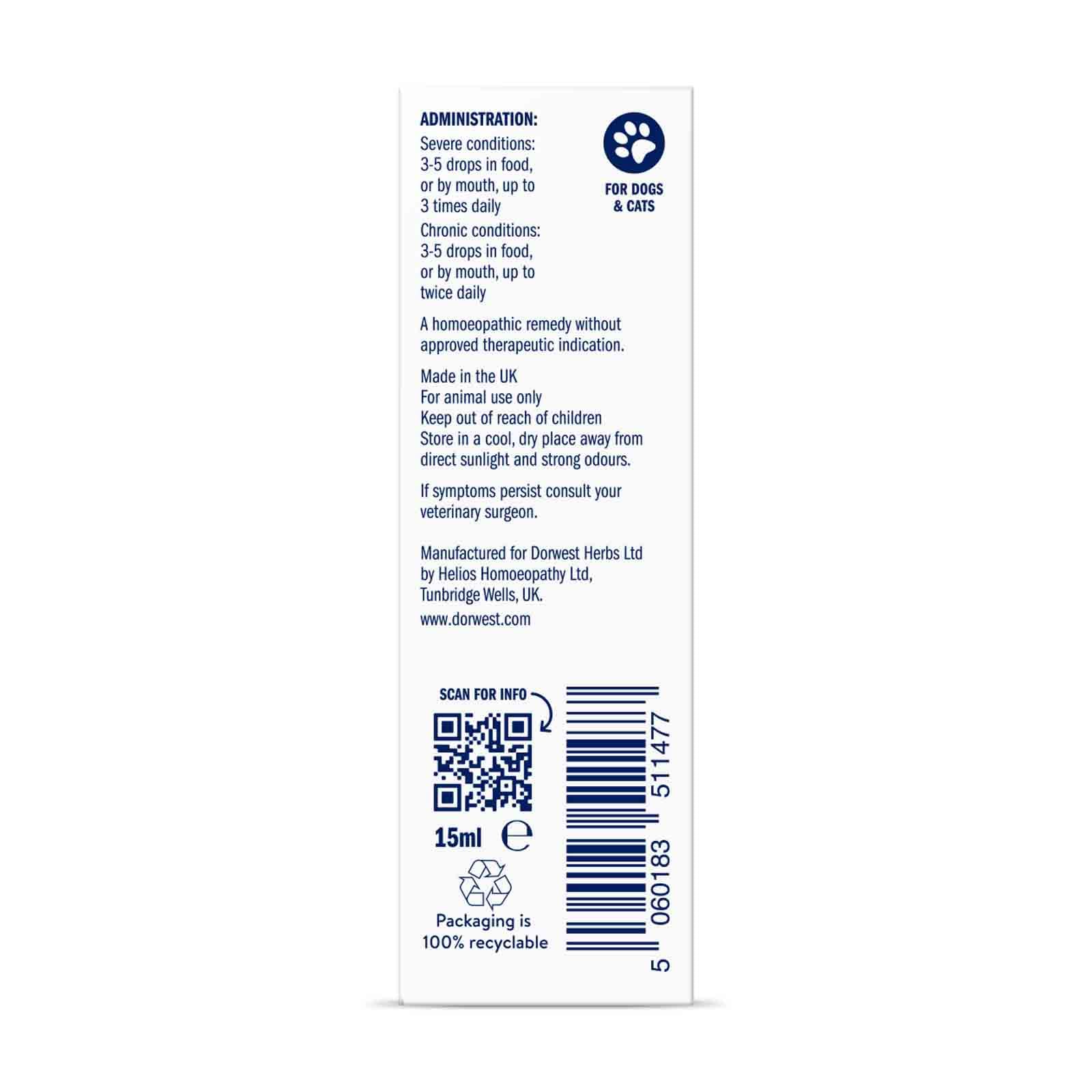 DORWEST HERBS Pulsatilla 15C Homoeopathic Liquid Remedy for Dogs & Cats | 15ml 3