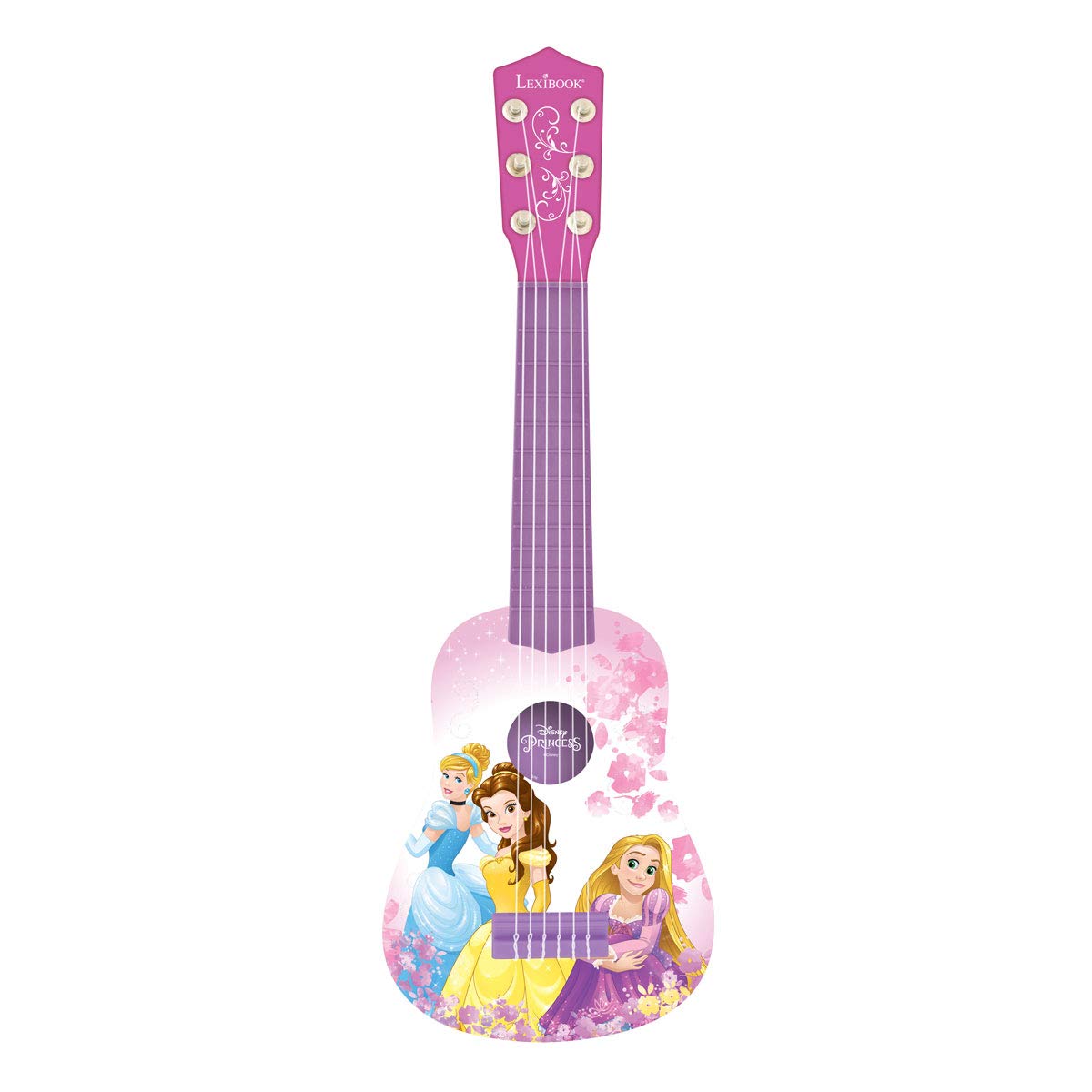 Lexibook Disney Princess Rapunzel My First Guitar 6 Nylon Strings 53 cm with Learning Guide Pink Purple K200DP